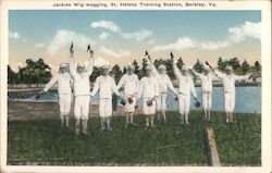 Jackies Wig-wagging, St. Helena Training Station Postcard
