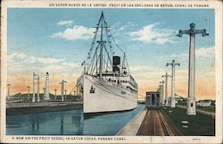 A New United Fruit Vessel in Gatun Locks Panama Canal, Panama Postcard Postcard Postcard