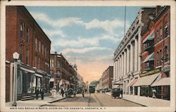 Main and Broad Streets, Showing the Oneonta Postcard