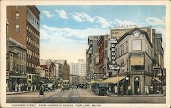 Congress Street from Congress Square Postcard