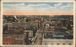 Bird's Eye View of Main Street, Looking North Bridgeport, CT Postcard Postcard Postcard