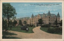 Sorin and Walsh Halls, University of Notre Dame Postcard