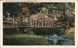 Rustic Bridge, Brookside Park Meriden, CT Postcard Postcard Postcard