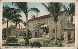 Granada Entrance, Coral Gables Miami, FL Postcard Postcard Postcard