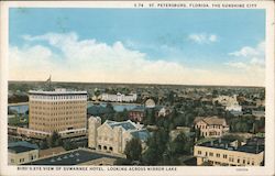 Bird's-Eye View of Suwannee Hotel, Looking Across Mirror Lake St. Petersburg, FL Postcard Postcard Postcard