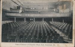 View of Interior of Chandler Music Hall Postcard