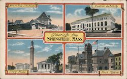 Greetings from Springfield, Mass. Postcard