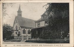 St. Roses Catholic Church and Parsonage Postcard