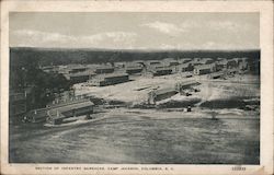 Section of Infantry Barracks - Camp Jackson Postcard