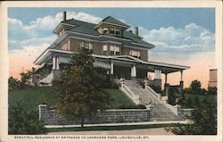 Beautiful Residence at Entrance to Cherokee Park Louisville, KY Postcard Postcard Postcard