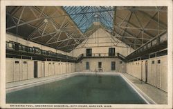 Swimming Pool, Greenwood Memorial Bath House Gardner, MA Postcard Postcard Postcard