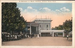 Entrance to Music Pavilion, Willow Grove Park Postcard