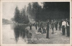 Bathing at American Lake, Camp Lewis Postcard