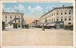 Front St. Looking South from Hotel Fremont Ohio Postcard Postcard Postcard