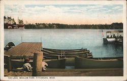THE LAKE, WHALOM PARK, FITCHBURG, MASS. Postcard