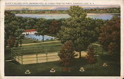 Gluck's Hillside Hotel Swimming Pool Kiamesha Lake, NY Postcard Postcard Postcard