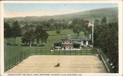 Tennis Court and Golf Links, Monterey Country Club Pennsylvania Postcard Postcard Postcard