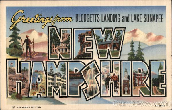 Greetings from Blodgetts Landing and Lake Sunapee New Hampshire