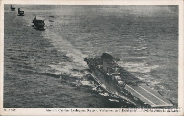 Aircraft Carriers Lexington, Ranger, Yorktown, and Enterprise