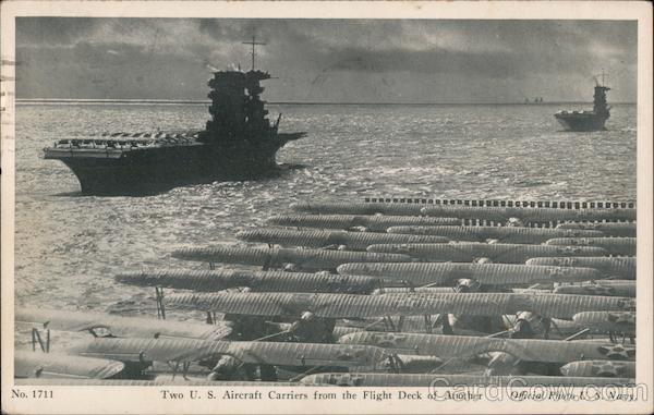 Two U.S. Aircraft Carriers from the Flight Deck of Another
