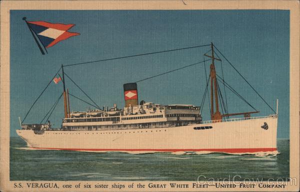 S.S. Veragua, One of Six Sister Ships of the Great White Fleet - United Fruit Company