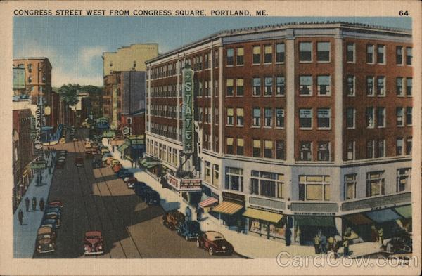 Congress Street West from Congress Square Portland Maine