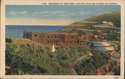 Residence of Zane Grey, Avalon, Catalina Island, California Postcard