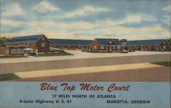 Blue Top Motor Court Postcard