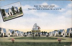 Blue Top Tourist Court Savannah, GA Postcard Postcard Postcard