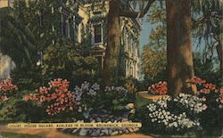 Court House Square, Azaleas in Bloom Postcard