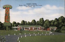 Paige's Motel, Route 103, 1 Mi. beyond City Limits, Columbus, Ga. Georgia Postcard Postcard Postcard