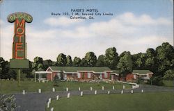 Paige's Motel, Route 103, 1 Mi. beyond City Limits, Columbus, Ga. Postcard