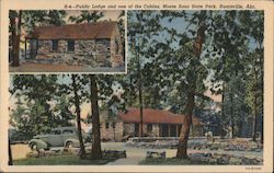 Public Lodge and One of the Cabins, Monte Sano State Park Postcard