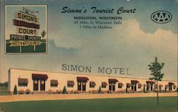 Simon's Tourist Court Postcard