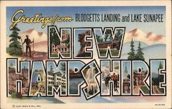 Greetings from Blodgetts Landing and Lake Sunapee New Hampshire Postcard Postcard Postcard