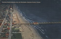 Daytona Beach from the Air, by Moonlight Postcard