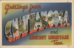 Greetings from Chattanooga and Lookout Mountain Tennessee Postcard Postcard Postcard