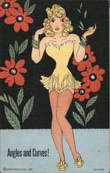 Angles and Curves - Girl in Lingerie Postcard