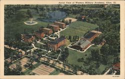 Aerial View of Western Military Academy Alton, IL Postcard Postcard Postcard