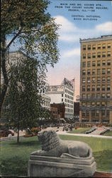 Main and So. Adams Sts. from the Court House Square-Central National Bank Building Postcard
