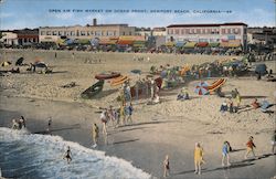 Open Air Fish Market on Ocean Front Postcard