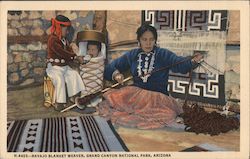 Navajo Blanket Weaver Grand Canyon National Park, AZ Postcard Postcard Postcard