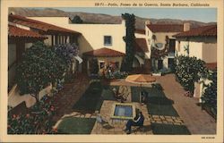 SB-71-Patio, Paseo de la Guerra, Santa Barbara, California Postcard Postcard Postcard