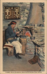 Navajo Silversmith, Grand Canyon National Park Postcard
