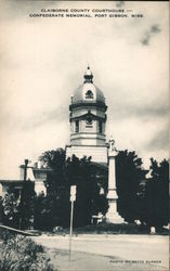 Claiborne County Courthouse-Confederate Memorial Port Gibson, MS Postcard Postcard Postcard