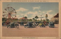 Folly's Playground Adjoining the Atlantic Pavilion Folly Beach, SC Postcard Postcard Postcard