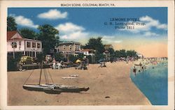 Beach Scene, Colonial Beach, VA Virginia Postcard Postcard Postcard