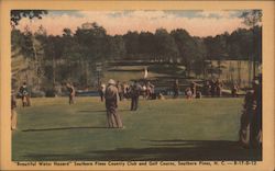 "Beautiful Water Hazard" Southern Pines Country Club and Golf Course Postcard