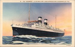 Steamer "Shawnee", Clyde-Mallory Liner Approaching Postcard