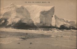 Ice Wall on Beach, 1936 Postcard